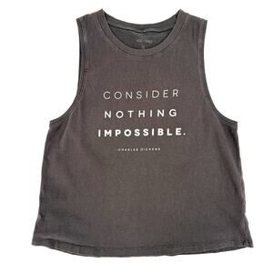 gray Soul Honey Tank Top women's MEDIUM Consider Nothing Impossible inspiration